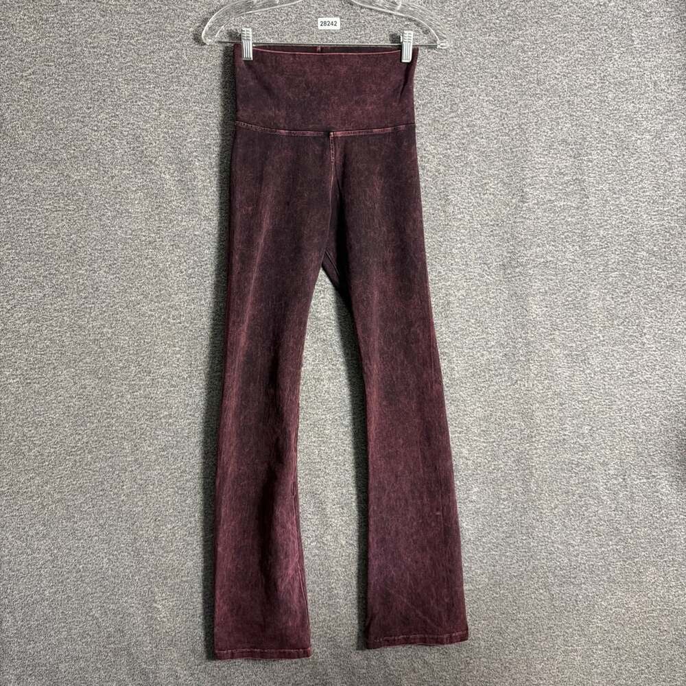 T Party Women's Small Red Black Foldover Pull On Y2K Acid Wash Bootcut Pants